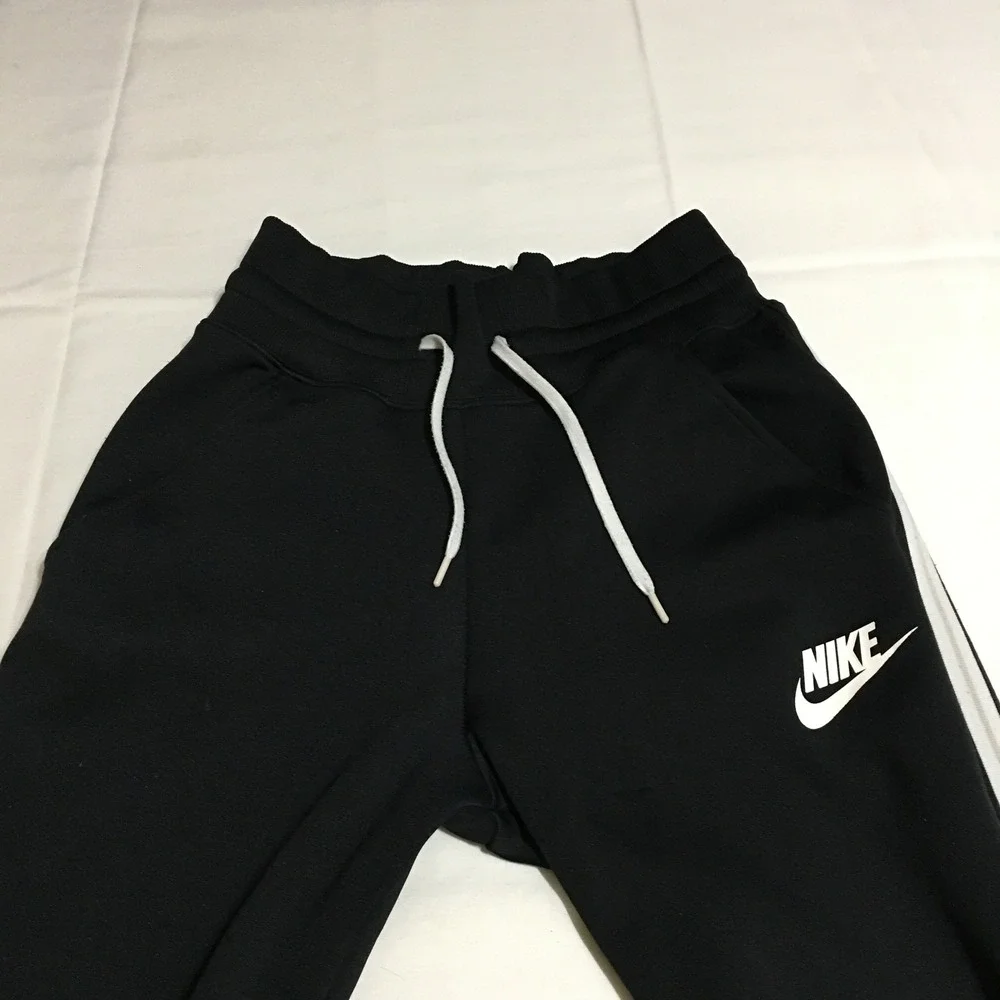 Nike Joggers Mens Small Black White Stripe Athletic Sweatpants